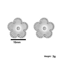 C & J joyería de moda luz diseñador de lujo trébol pulsera plata cinco hojas flor láser colgante titanio acero collar