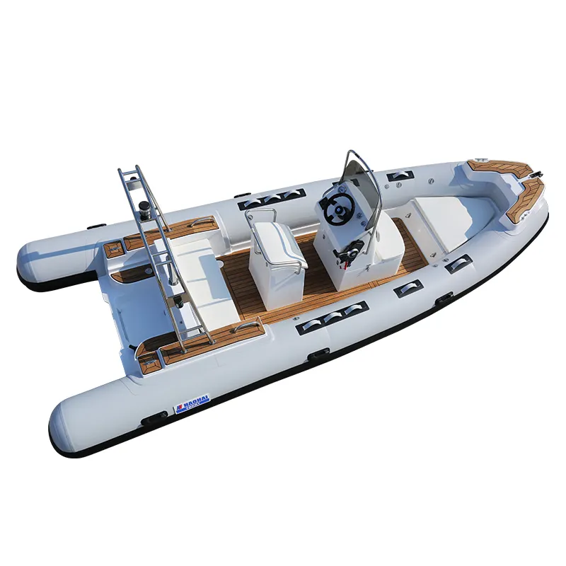 new arrival high grade 580 inflatable steel trawler family yacht rafting inflatable rib boat front control for ocear water