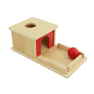 LT002 Montessori object box Kids Wooden Educational Children Toy Object Permanence Box with Tray for montessori