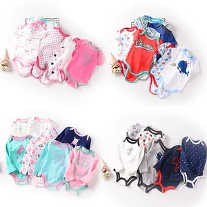 Low Price Infant Newborn Clothes Knitted Newborn Rompers Baby Bodysuit 100% Cotton Baby Onesie Stock