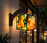 Boîte lumineuse murale LED double face en PVC pour extérieur/intérieur avec bras incurvé, personnalisable, pour enseigne de magasin ou de bureau
