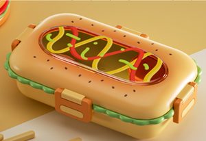Fiambrera de plástico con forma de jamón y Hamburguesa con cuchara y tenedor - Product Image 2