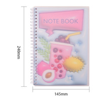 Cuaderno Espiral 3D Personalizado con Diseño de Dibujos Animados, Cubierta de Cuero PU Suave y Elástica, Impresión de Animales Kawaii, Encuadernación de Hojas Sueltas, 60 Hojas, OEM