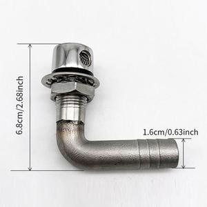 Coude à 90 ° en acier inoxydable 316 pour pièces et accessoires de port de remplissage d'huile de réservoir de carburant de bateau - Product Image 5