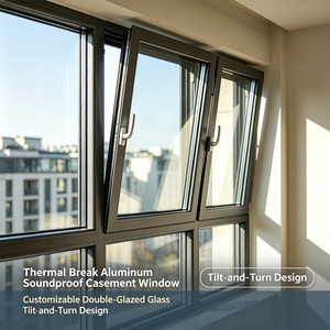 Fenêtre à battant insonorisée à rupture de pont thermique en aluminium avec double vitrage inclinable-basculante sur mesure – Fabricant - Product Image 1