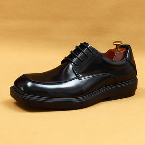 Chaussures Oxford pour hommes en cuir véritable de haute qualité, style décontracté et professionnel, bout carré, chaussures de marié, nouveau style britannique EVERGREEN 2025 - Product Image 6