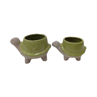 Petit pot de fleurs moderne en céramique en forme d'animal avec finition émaillée, design traditionnel durable pour le bureau, l'espace de vie et le jardin