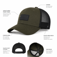 Gorra de camionero personalizada con parche bordado, malla trasera, cierre a presión, visera curva, 5 paneles, para deportes al aire libre, venta al por mayor, gorra de béisbol