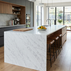 Encimera de Cuarzo Blanco Estatuario Laminado de Alta Calidad con Bordes Pulidos para Cocina Comercial, Hotel o Bar - Product Image 3