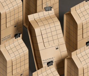 Bolsa de papel cuadrada con base plana para ventana, bolsa de papel kraft con impresión personalizada para granos de café - Product Image 4