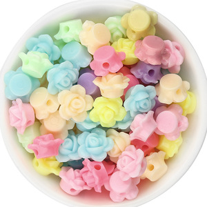 Hạt hoa hồng hai mặt Acrylic 8mm cho các dự án thủ công của trẻ em Túi Hoa Lily bằng nhựa với màu sắc mùa xuân hạt lỏng - Product Image 4