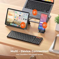 Keyboard lipat, papan ketik bluetooth dapat dilipat portabel dapat diisi ulang dengan Touchpad untuk Pc Smartphone