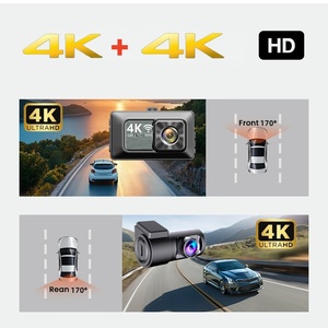 Caméra de tableau de bord de voiture 3 pouces 4K+4K, mini caméra double, Wifi GPS FHD 3840*2160P, enregistreur de tableau de bord de voiture, caméra avant et arrière avec application - Product Image 3