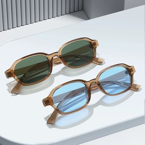 QB9989 Lunettes de soleil carrées rétro unisexes avec logo personnalisé, verres bleus UV400, monture noire, style vintage écaille de tortue, lunettes de soleil de style coréen - Product Image 4