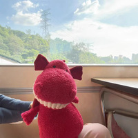 Collection JC – Peluche Dinosaure à Gros Dents Dragon de Feu – Ultra Douce au Toucher Soyeux – Coton PP – Anti-Stress et Anxiété – Base Lestée