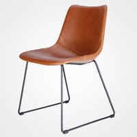Chaise de salle à manger créative et confortable, style minimaliste moderne, luxe léger, style nordique, en cuir PU, pieds durables en acier inoxydable