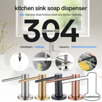 Dispenser Sabun Cair Hotel 1000ml, Pemasangan di Dinding/Meja, Pompa Paduan Seng Matte, 350ml 500ml Opsional, OEM ODM, Pasokan Grosir