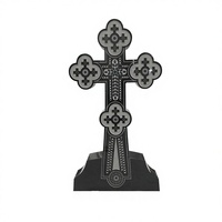 Croix en granit noir, pierre tombale en granit, monuments funéraires en forme de croix, croix funéraires en granit en gros, motifs de croix en granit, design moto