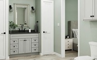 Meuble de salle de bain sur mesure en gros, meuble de rangement moderne pour salle de bain, fournisseur d'usine