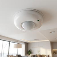 Détecteur de mouvement infrarouge à 360 degrés, 6 m, 1200 W, haute puissance, détecteur PIR réglable pour les lumières intérieures des couloirs