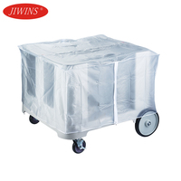 Chariot de rangement pour vaisselle en plastique PP, pliable et réglable, pour hôtels, restaurants et commerces, de Jiwins Wholesale.