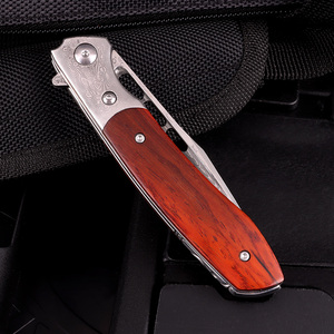 Dao Nhà Máy Custom Logo Gỗ Hồng Sắc Xử Lý <span class=keywords><strong>Handmade</strong></span> Dao Gấp Damascus Thép Pocket Dao Với Chất Lượng Cao Da Bao Gồm - Product Image 5