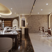 Desain Interior Furnitur Salon Kecantikan Modern Mewah Ramah Lingkungan Tahan Air untuk Toko Manikur, Renovasi Ruangan Lengkap