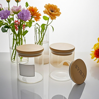 Vente en gros de bocaux à bougies en verre avec couvercles en liège 120/150/200/240ml Forme unique à fond rond de luxe mat pour la décoration intérieure