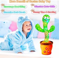 Cactus interactif parlant et dansant, jouet en peluche super douce en coton PP, facile à nettoyer, anti-stress, rechargeable par USB