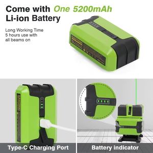 Nivel láser autonivelante <span class=keywords><strong>Huepar</strong></span> LS11G 4V1H Nivel láser rotativo de línea cruzada OSRAM de <span class=keywords><strong>360</strong></span> grados - Product Image 6