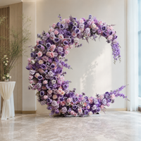 Gapura Bunga Buatan Warna Pink Lavender untuk Pernikahan, Hari Valentine, Wisuda, Acara Hotel, Latar Belakang Bunga Grosir