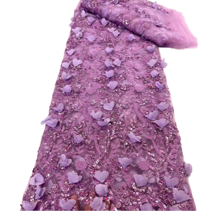 New Hot Selling Breathable Three-dimensional Flower Embroidery Lace Fabric for Women Dresses - Product Image 2
