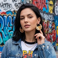 Anting-anting kupu-kupu bunga simpul bambu berlian klasik personalisasi mode ukuran besar