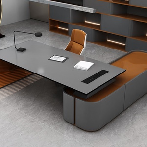 2024 Commercial Office Furniture Luxury Modern Convertible High Density Board <b>Work</b> Office <b>Table</b> CEO Executive Manager Desk - Product Image 2