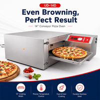 Four à pizza à air chaud de 14 pouces, machine à cuire les pizzas à entraînement par chaîne électrique pour restaurant, camion de restauration, gain de place, cuisson rapide