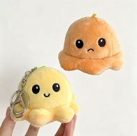 Mignon Pendentif Décoratif en Fourrure pour Sac à Dos, Breloque de Sac à Dos Pieuvre à Visage Transformable, Porte-clés de Couple, Accessoire Créatif pour Sac