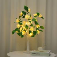 X 24LED Tisch lampen Rose Flower Bonsai Tree Light Weihnachten Valentinstag Hochzeit Thanksgiving Day Dekorative Landschafts beleuchtung