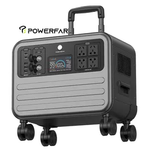 Portable 2200W 2300Wh Power Station Solar Panel and Car Source Inverter UPS for Outdoor Camping