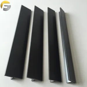 V0680 Professional Factory Hollow T Shaped Black Titanium Matt Stainless Steel Tile Trim Corner Protection