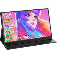Monitor Portabel Gaming Layar Kedua 15.6 inci 4K IPS HDR LCD dengan Remote Control untuk Ponsel dan Switch, mendukung 1080p Touch