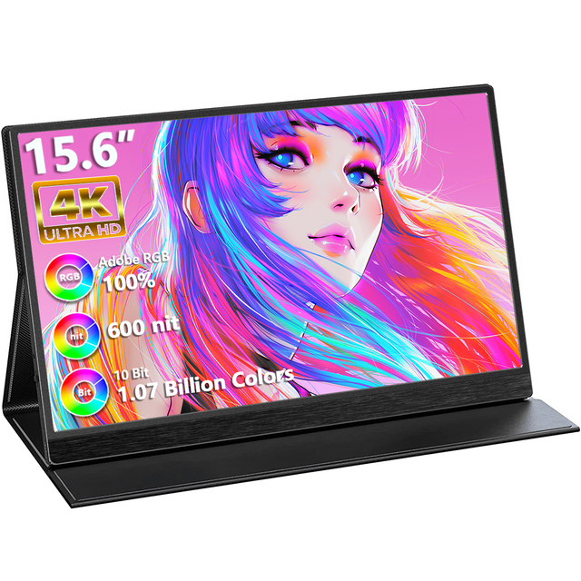 15.6inch 4K IPS HDR LCD Remote Control Second Screen Gaming Portable Monitor for Phone Switch with 1080p Touch