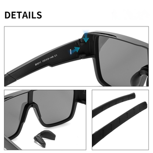 Gafas <span class=keywords><strong>de</strong></span> Ciclismo Deportivas Unisex para Exteriores, Polarizadas UV400, Montura Cuadrada TR90 <span class=keywords><strong>de</strong></span> Cobertura Total, Resistentes al Viento, Múltiples Opciones <span class=keywords><strong>de</strong></span> Color - Product Image 3