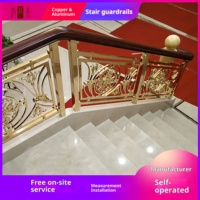 Rampe d'escalier en alliage d'aluminium pour villa, garde-corps de style européen français, sur mesure pour maison de campagne auto-construite, fixation au sol