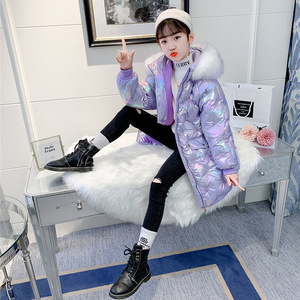 <span class=keywords><strong>Veste</strong></span> d'hiver pour filles à capuche en fourrure brillante violette, <span class=keywords><strong>14</strong></span> <span class=keywords><strong>ans</strong></span>, rembourrée en coton, coupe-vent, vêtements d'extérieur rembourrés - Product Image 5