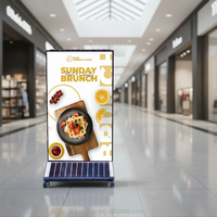 Boîte lumineuse publicitaire solaire à LED - Cadre en aluminium suspendu et mural, haute luminosité, étanche, éclairage extérieur pour jardin