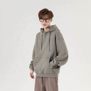 Sudadera con Capucha de Alta Calidad al por Mayor, OEM, de Felpa, Cuello Redondo Holgado, 100% Algodón Puro, Sudadera Personalizada para Parejas, para Hombre - Product Image 3