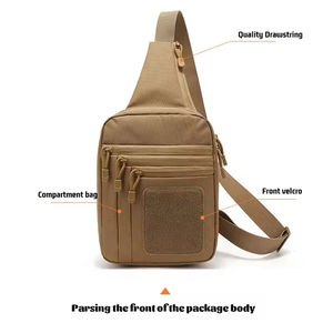 Bolso táctico tipo bandolera Oxford impermeable y duradero para camping, senderismo y actividades al aire libre, con cierre de cremallera y sistema Molle. - Product Image 4