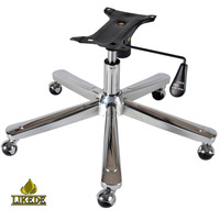 Base de chaise de bureau chromée 5 étoiles en métal, pieds pivotants à cinq poutres, robuste, en aluminium et acier, remplacement conforme à la norme BIFMA