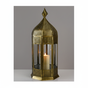 Linterna marroquí de metal cultural para salones de bodas fiestas patrimoniales temas interiores espirituales y rincones étnicos - Product Image 1