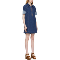 Robe en denim, 100 coton, tissée, oem, avec demi-fermeture éclair, à la mode, nouvelle marque